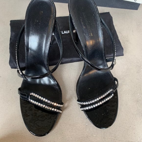 Saint Laurent Paris Embellished Slide Sandals (42) - Picture 2 of 6